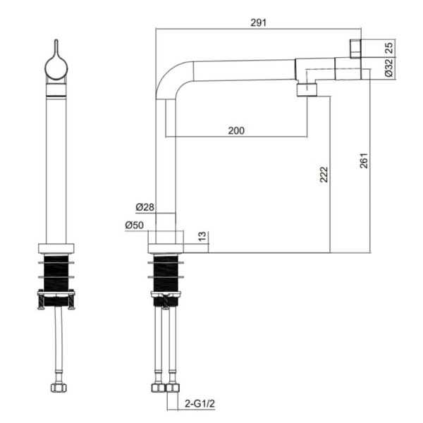 Tramonto Kitchen Tap - Gun Metal